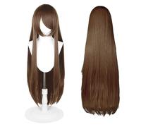 Parrucca lunga 100cm, parrucca cosplay costume anime universale, perfetta per feste, uso quotidiano, festival e Halloween, ideale per TV, film e cosplay di personaggi (Castano chiaro)