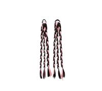 Parrucca lunga a treccia da 2 pezzi for ragazze, treccia a coda di cavallo alta, stile dolce e fresco for boxe e uso quotidiano(Pink)