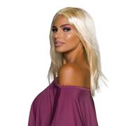 Parrucca Lunga Bionda Liscia Accessorio Costume Da Donna Parrucca Glamour 45cm