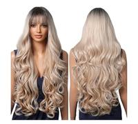 Parrucca lunga castana bionda ombré - Onda morbida con frangia, calda per donne nere(SWLC1222-2BL30)