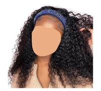 Parrucca lunga con fascia for capelli umani ricci crespi, compatibile for le donne Metà nessuna parrucca anteriore in pizzo 230%(18inches)