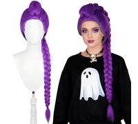 Parrucca Lunga con Treccia Viola e Coda di Cavallo,Perruque Violet Cosplay pour Enfants,Parrucca Cosplay Bambini Anime Parrucche Costume,Capelli da Cantante pop,Halloween,Puntelli di scena per cosplay