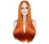 Parrucca lunga da donna bionda con riga in stile hippy H6O3 C5F9