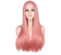Parrucca lunga da donna bionda con riga in stile hippy H6O3 C5F9