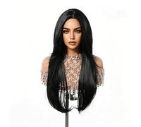 Parrucca Lunga E Diritta Con Strati Alti - Capelli Sintetici A Calotta Intera Parte Centrale Bordeaux, Elegante Da Indossare Ogni Giorno(E)
