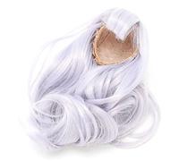 Parrucca lunga e riccia per bambini, capelli sintetici ad alta temperatura liscia al tatto bella parrucca delicata per bambini per circonferenza della testa 12,7 - 6,7 cm (blu foca)