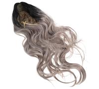 Parrucca lunga grigia per donna, parrucca grigia lunga e ondulata sfumata,