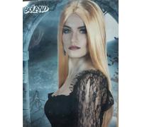 Parrucca lunga liscia bionda feste Carnevale Halloween