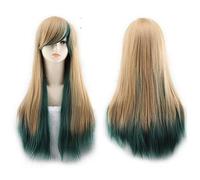Parrucca lunga nera dritta rossa RTGFS con frangia sintetica Harajuku Lolita capelli anime parrucche cosplay per le donne spedizione gratuita bionda verde scuro