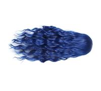 Parrucca Lunga Ondulata Blu con Parting Centrale per Halloween | Filamento Termoresistente, Frangia Annodata a Mano, Effetto Naturale, senza Adesivo Né Cuciture, Party e Appuntamenti