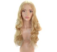 Parrucca lunga ondulata lunga da donna per capelli ricci lunghi | Soffice e ondulato, con una piccola faccia al centro, adatta per la fotografia di tutti i giorni