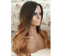 Parrucca Lunga Ondulata Ombre Marrone Resistente Al Calore Donne Venditore UK