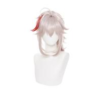 Parrucca lunga riccia con coda di cavallo Cosplay Parrucca lunga rosa con capelli lisci anime, parrucca con frangia e coda di cavallo