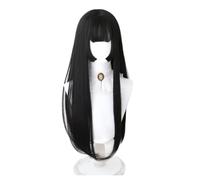 Parrucca lunga riccia con coda di cavallo Cosplay Parrucche lunghe nere castane lisce Praty Daily Cosplay Parrucca con frangia Capelli sintetici resistenti al calore
