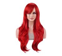 Parrucca lunga riccia ondulata per Halloween, cosplay, feste, capelli con ciuffo
