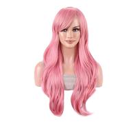 Parrucca lunga riccia ondulata per Halloween, cosplay, feste, capelli con ciuffo