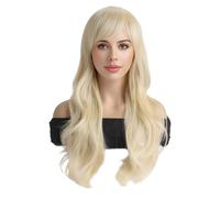 Parrucca lunga riccia ondulata per Halloween, cosplay, feste, capelli con ciuffo