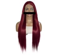 Parrucca lunga rossa per donna, liscia, resistente al calore, ideale per feste, cosplay, Halloween e anime. (18inch)