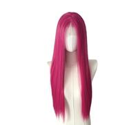 Parrucca lunga senza colla rosa rossa for donna, capelli lisci da 24 pollici, parrucche anteriori in pizzo sintetico 13x4 pre pizzicate
