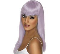 Parrucca Lunga Viola Da Donna Dritta Glamour Accessorio Per Costumi