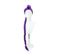 Parrucca lunga viola intrecciata per cosplay, feste a tema di giochi di