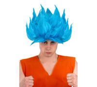 Parrucca manga blu adulto in scatola pvc