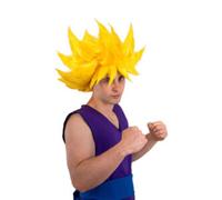 Parrucca manga gialla adulto in scatola pvc