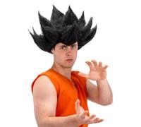 Parrucca manga nera adulto in scatola pvc