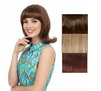 Parrucca marrone bionda con frangia, stile anni '60, costume vintage con riccio, parrucca da pin-up, capelli sintetici per donne e ragazze, adatta per uso quotidiano, feste, anime, cosplay, Ognissanti