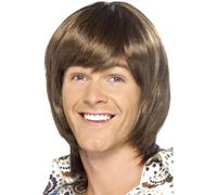 Parrucca Marrone Da Heartthrob Anni '70 Costume Da Festa Boogie Night Accessorio