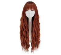 Parrucca marrone lunga per donna ombre marrone parrucche riccia ondulata parrucca sintetica per tutti i giorni Carnevale Halloween VD131D