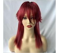Parrucca Maschile Rossa Dalla Coda Fresca, Capelli Lunghi, Acconciatura Anime, Soffice Testa Di Triglia