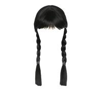 Parrucca Mercoledi, Adams Wig,Parrucca Nera Doppia Intrecciata Lunga,Gotiche Copricapo Trecce per Adams Cosplay,from Merchandise Gifts for Cosplay Party Supplies