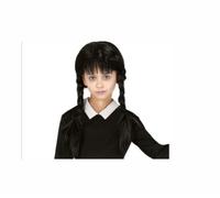 Parrucca Mercoledi Famiglia Addams Wednesday Morticia Halloween Carnevale 5/12 A