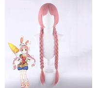 Parrucca Mimi Princess Connect! Ri: immersione Cosplay Simpatico coniglio Rosa Doppie trecce Resistente al calore Sintetico Principessa Connect Parrucca Mimi PL-760