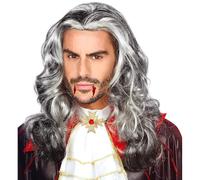 Parrucca Modello Vampiro | Parrucca lunga e mossa in capelli sintetici - accessorio per costumi da vampiro, Dracula, Halloween e Carnevale
