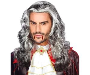 Parrucca Modello Vampiro | Parrucca lunga e mossa in capelli sintetici - accessorio per costumi da vampiro, Dracula, Halloween e Carnevale