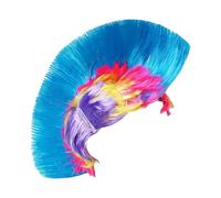 Parrucca Mohawk Punk Rock Unisex Divertente di Capelli Multicolore Unisex