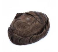 Parrucca Mono Toupee Da Uomo 130% Densità 100% Capelli Umani Protesi Durevole Dei Capelli Toupee 6 "Sistema di Sostituzione Dei Capelli 30mm Onda 8x10#120#4