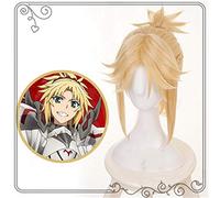 Parrucca Mordred Cosplay Grand Ordine Fate Cosplay Bionda dorata Capelli sintetici con coda di cavallo Halloween Halloween Carnevale Parrucche KUQX808