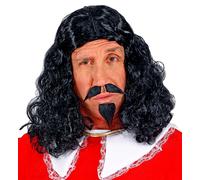 Parrucca moschettiere con baffi e pizzetto