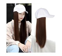 Parrucca naturale Estensione dei capelli Parrucca Cap Sintesi Parrucca lunga diritta Parrucca regolabile resistente al calore for le donne(107)