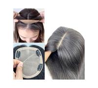 Parrucca naturale Topper for capelli umani for donna, Topper for capelli lisci ad ampia copertura 13×15 cm con capelli del bambino, Topper for capelli vergini malesi neri naturali da 10-22 pollici Par