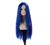 Parrucca nel Mezzo, Trama Opaca Ad Alta densità Liscia Parrucche Dritte Lunghe per le Feste Natalizie Cosplay Data (Blu Reale)