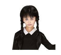 FIESTAS GUIRCA | Parrucca Treccia Nera con Frangia Bambina - Ideale per Halloween, Carnevale e Feste a Tema - Accessorio per Costume - Parrucche e Capelli per Ragazze - Nero