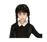 FIESTAS GUIRCA | Parrucca Treccia Nera con Frangia Bambina - Ideale per Halloween, Carnevale e Feste a Tema - Accessorio per Costume - Parrucche e Capelli per Ragazze - Nero