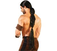 Parrucca Nera Da Guerriero Medievale Fantasy Per Uomo