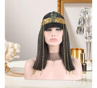 Parrucca Nera di Cleopatra, Splendido Abito a Caschetto per Cosplay di Natale E