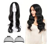 Parrucca nera lunga da donna parrucca nera parrucca lunga da donna parrucca lunga con retina per capelli nera parrucca cosplay per carnevale e feste quotidiane