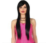 Parrucca Nera Lunga Liscia Donna fiestas Guirca Wig Cosplay Carnevale Halloween